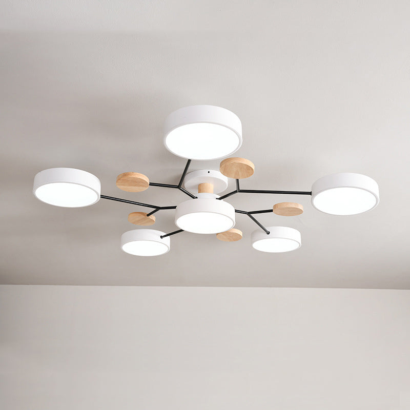 Lampe LED Macaron ronde multicolore avec abat-jour en acrylique pour salon