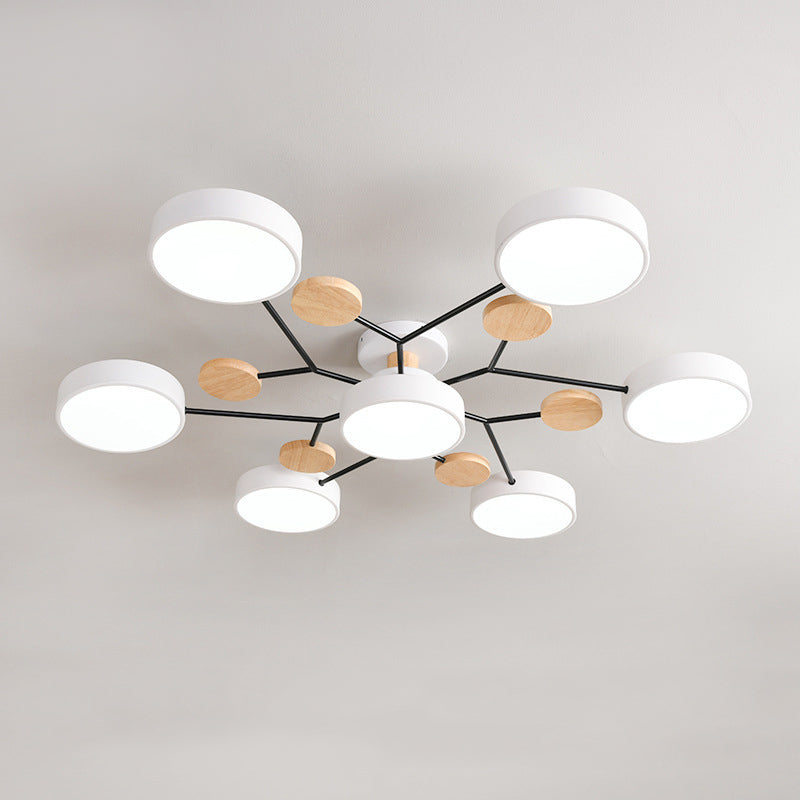 Lampe LED Macaron ronde multicolore avec abat-jour en acrylique pour salon