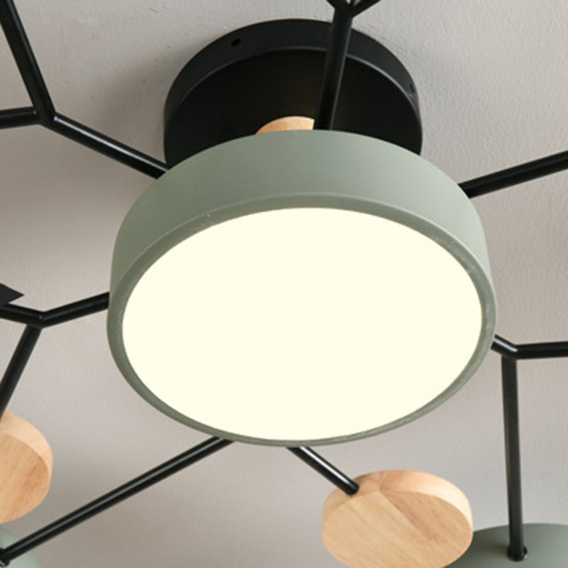 Lámpara LED Macaron con luz empotrada redonda multicolor y pantalla acrílica para sala de estar