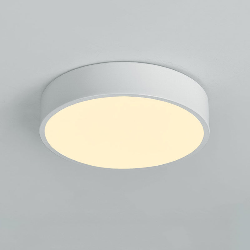 Macaron Round Flush Mount Ceiling Light Fixture with White Acrylic Shade