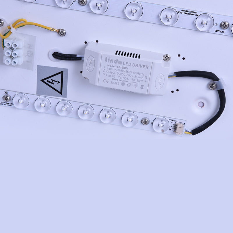 Macaron Round Flush Mount Ceiling Light Fixture with White Acrylic Shade