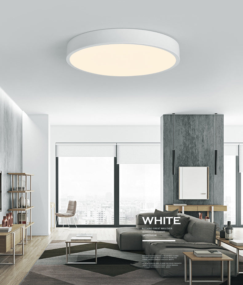 Macaron Round Flush Mount Ceiling Light Fixture with White Acrylic Shade