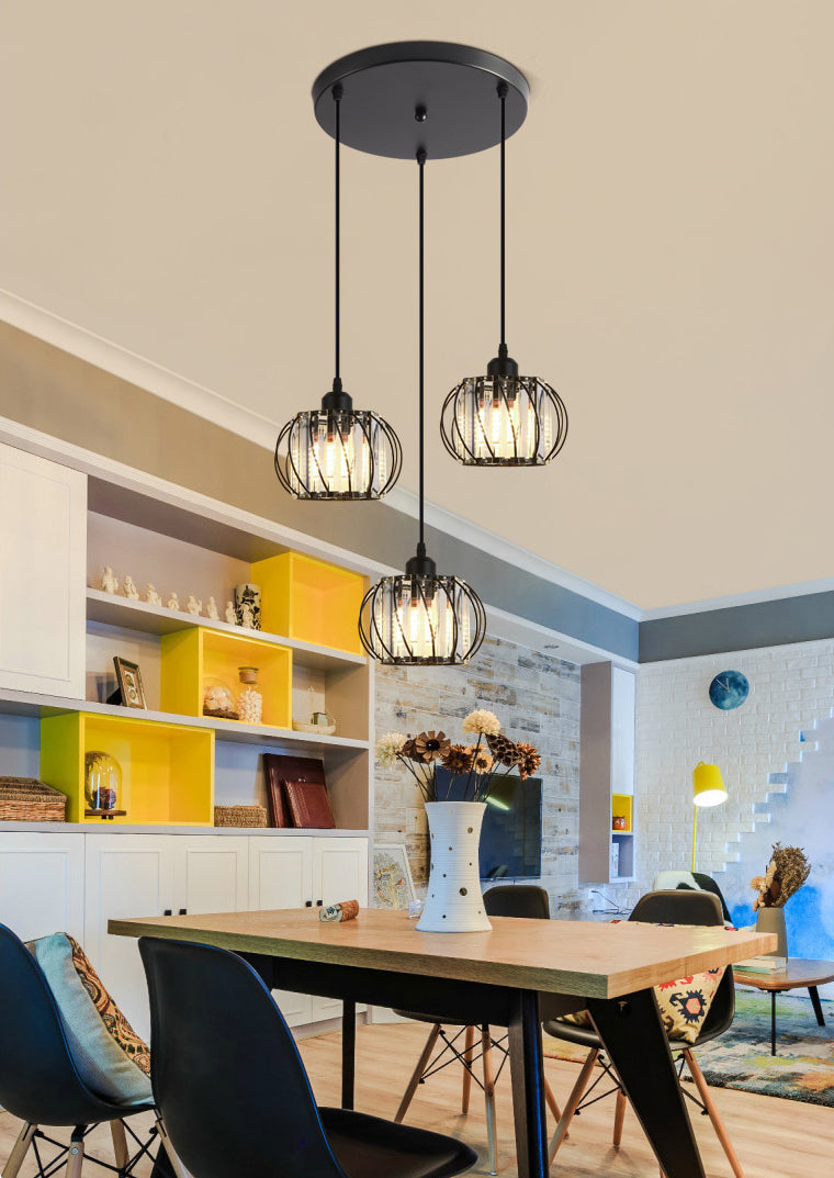 Luminaire pendentif en cristal globe Lumière suspendue minimaliste pour salle à manger