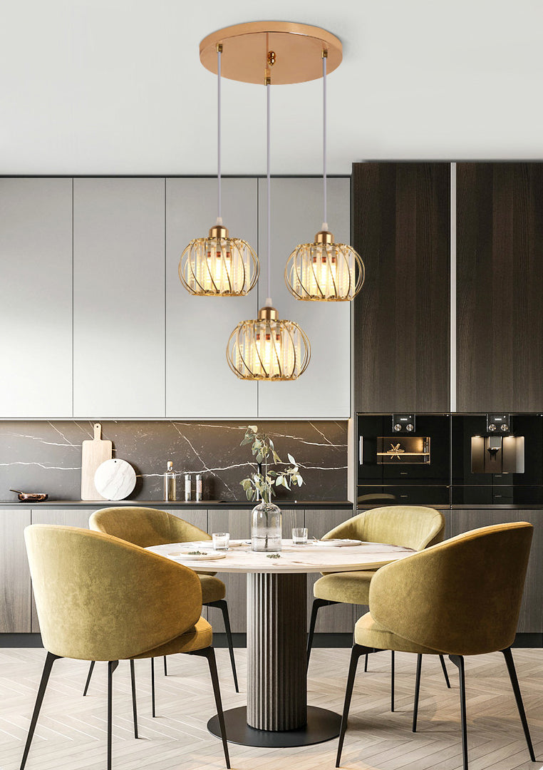 Luminaire pendentif en cristal globe Lumière suspendue minimaliste pour salle à manger