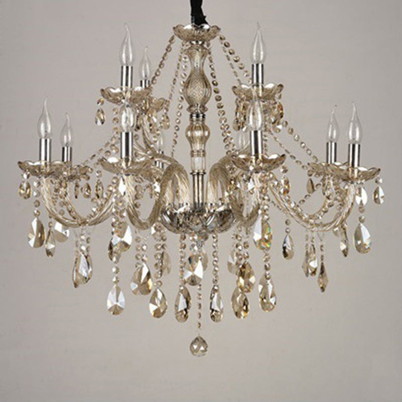 Lámpara de araña de velas iluminación de vidrio tradicional iluminación para restaurante