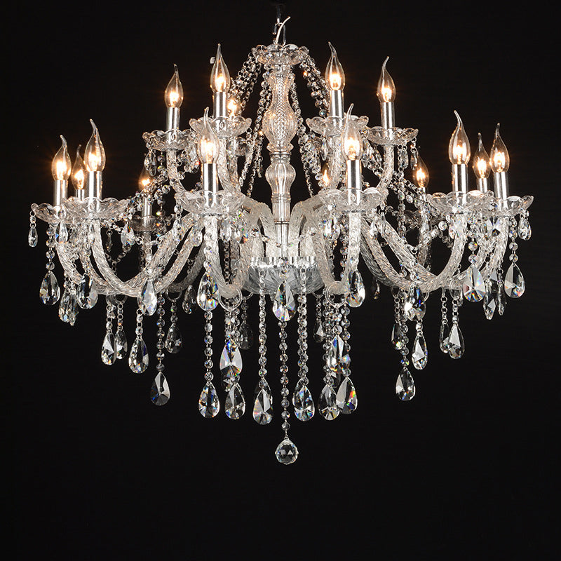 Lámpara de araña de velas iluminación de vidrio tradicional iluminación para restaurante