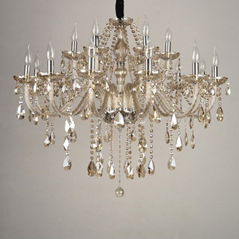 Lámpara de araña de velas iluminación de vidrio tradicional iluminación para restaurante