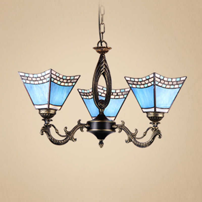 Star lampadario Apparecchiatura di illuminazione mediterranea vetrate in vetro appeso il lampadario