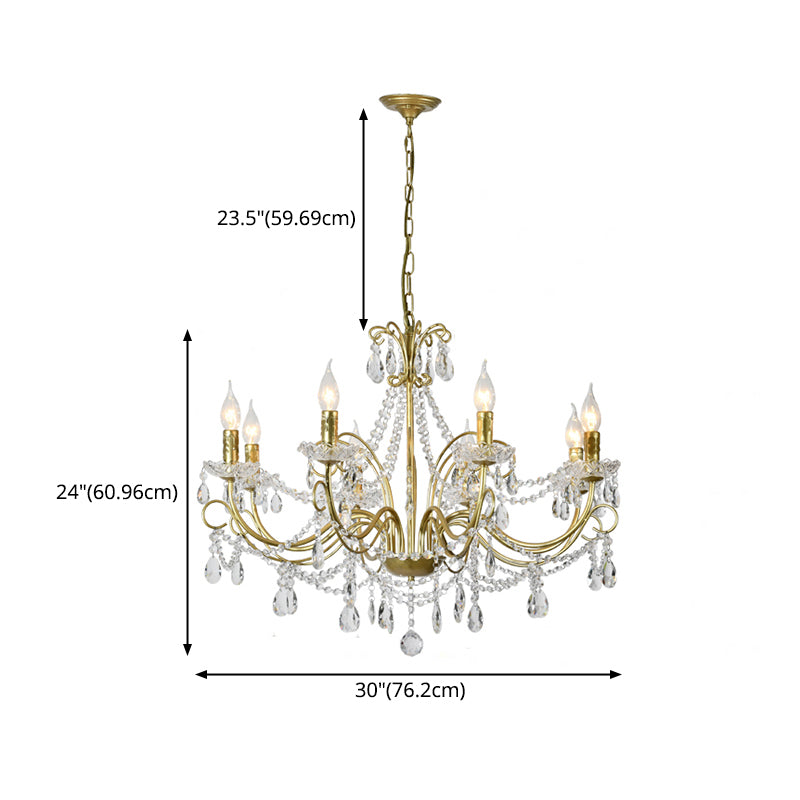 Candle Chandelier Light Fixture Traditional Metal Pendant Lighting for Restaurant