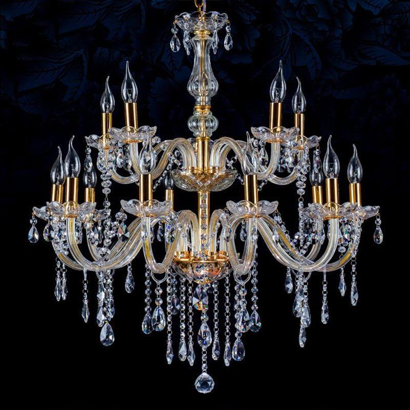 Lámpara de araña de velas iluminación de vidrio tradicional iluminación para restaurante