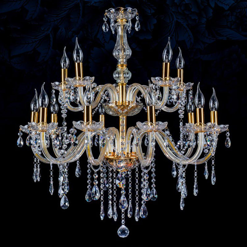 Lámpara de araña de velas iluminación de vidrio tradicional iluminación para restaurante