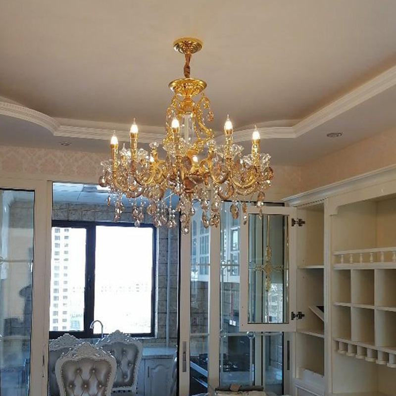 Candle Chandelier Light Fixture Traditional Metal Pendant Lighting for Restaurant