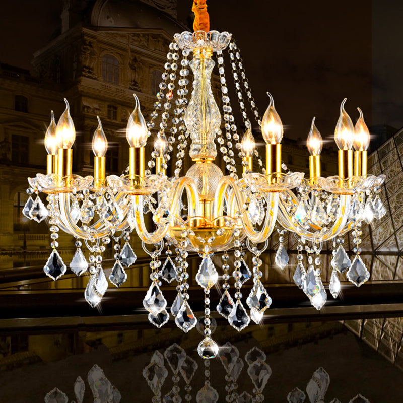 Lámpara de araña de velas iluminación de vidrio tradicional iluminación para restaurante