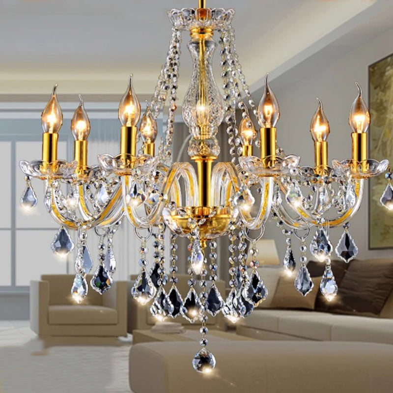 Lámpara de araña de velas iluminación de vidrio tradicional iluminación para restaurante