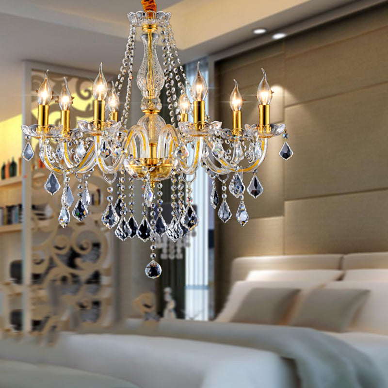Lámpara de araña de velas iluminación de vidrio tradicional iluminación para restaurante