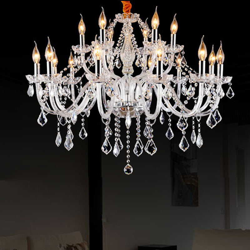 Lámpara de araña de velas iluminación de vidrio tradicional iluminación para restaurante