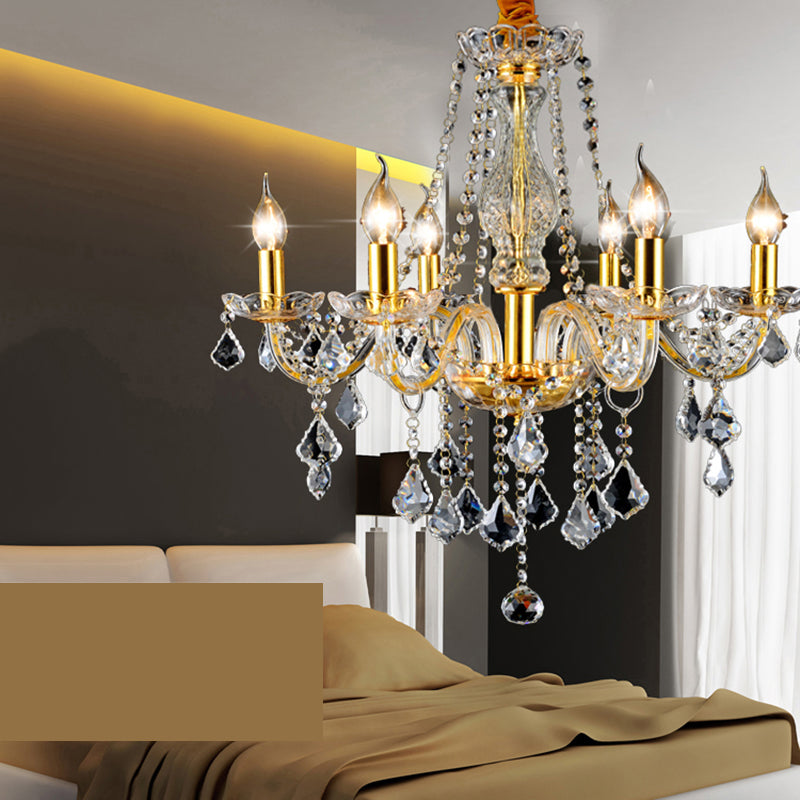 Lámpara de araña de velas iluminación de vidrio tradicional iluminación para restaurante