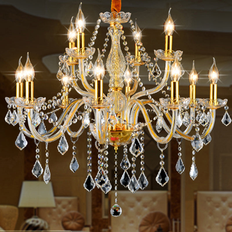 Lámpara de araña de velas iluminación de vidrio tradicional iluminación para restaurante