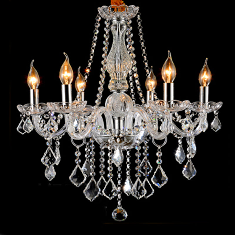 Lámpara de araña de velas iluminación de vidrio tradicional iluminación para restaurante