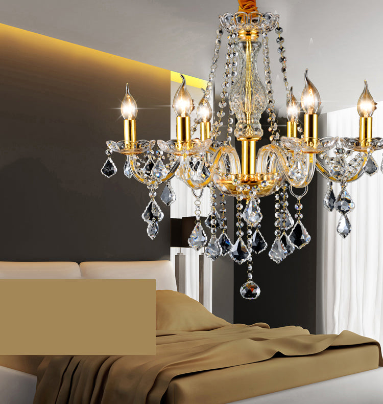 Lámpara de araña de velas iluminación de vidrio tradicional iluminación para restaurante