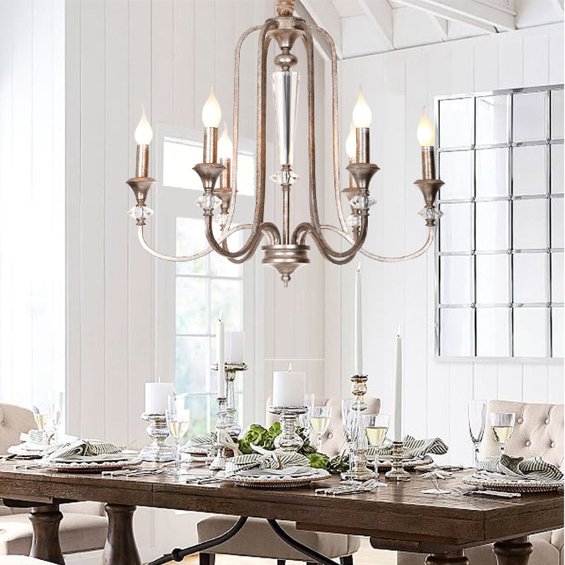 Candle Chandelier Light Fixture Traditional Metal Pendant Lighting for Restaurant