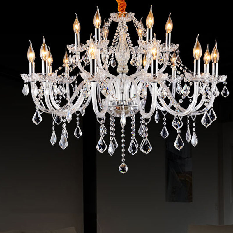 Lámpara de araña de velas iluminación de vidrio tradicional iluminación para restaurante