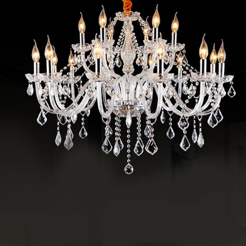 Lámpara de araña de velas iluminación de vidrio tradicional iluminación para restaurante