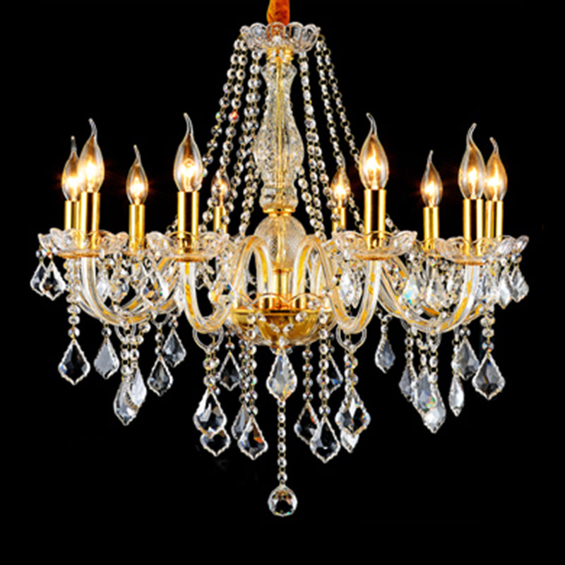 Lámpara de araña de velas iluminación de vidrio tradicional iluminación para restaurante
