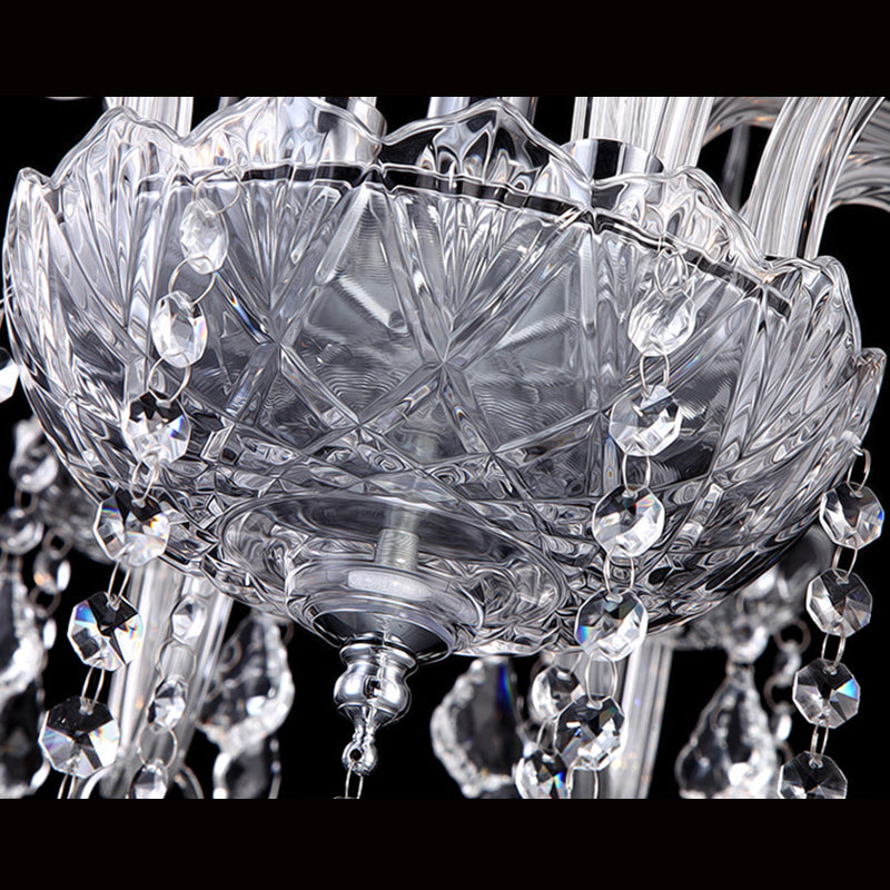 Lámpara de araña de velas iluminación de vidrio tradicional iluminación para restaurante