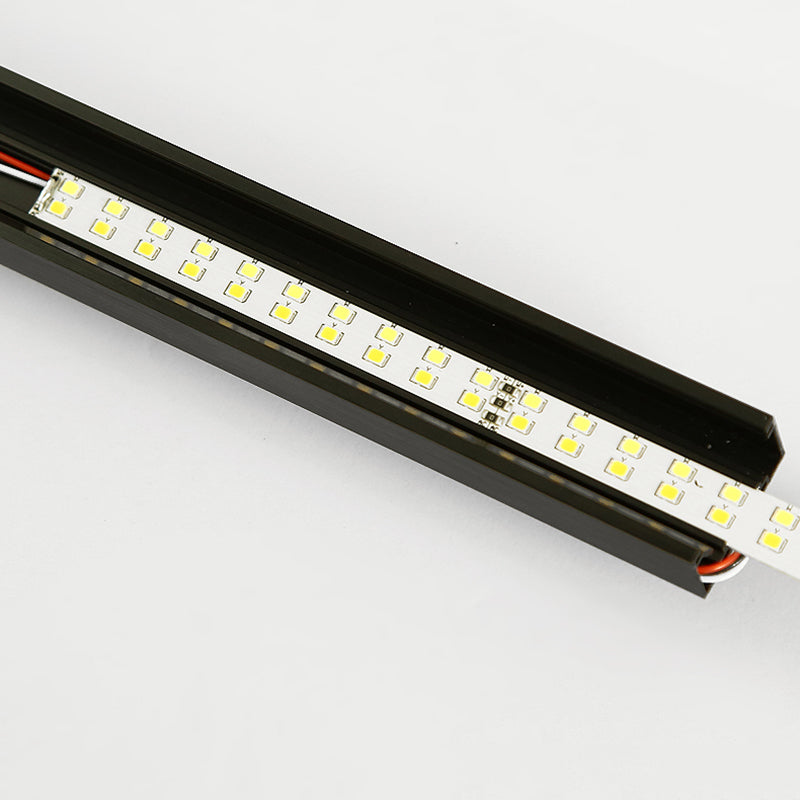 Lineaire SCONCE LICTE FICTURE Hedendaags aluminium LED Badkamer Wandlamp in het zwart