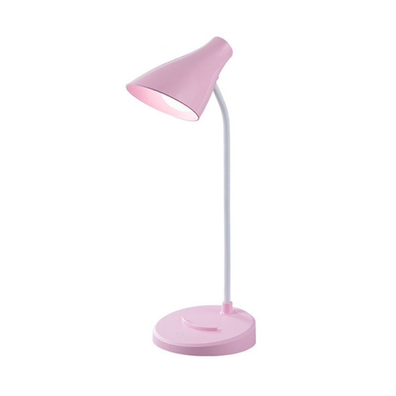 Conical LED Study Light Macaron Plastic Kids Room Touch Control Table Light