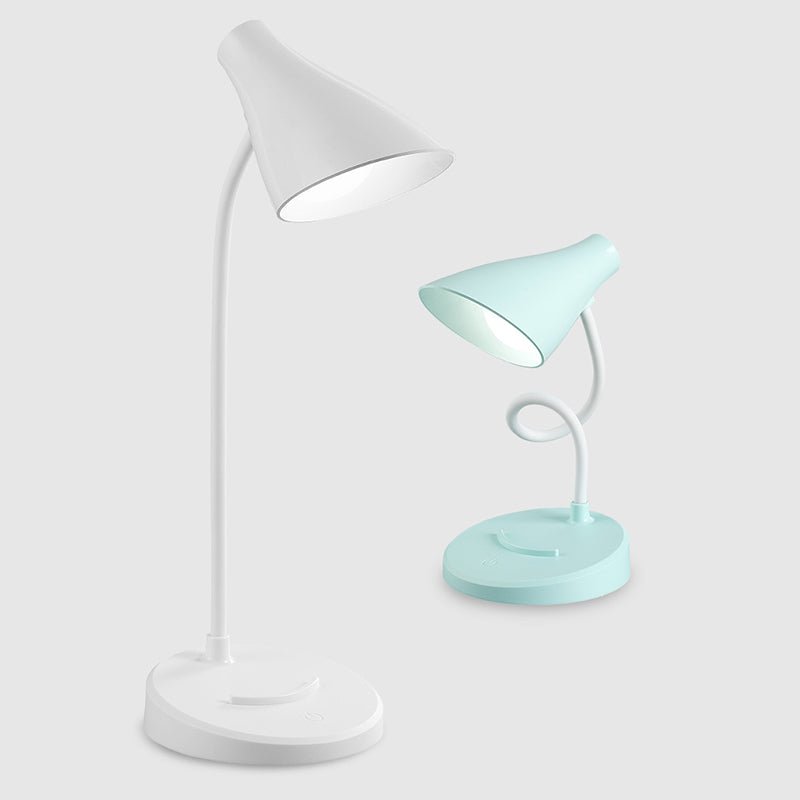 Conical LED Study Light Macaron Plastic Kids Room Touch Control Table Light