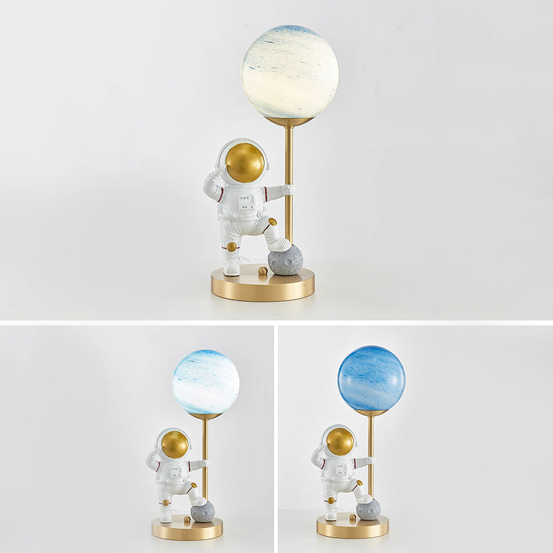 Astronaut Kids Bedroom Table Light Glass 1 Bulb Nordic Nightstand Light