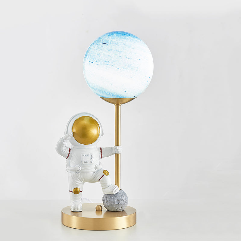 Astronaut Kids Bedroom Table Light Glass 1 Bulb Nordic Nightstand Light