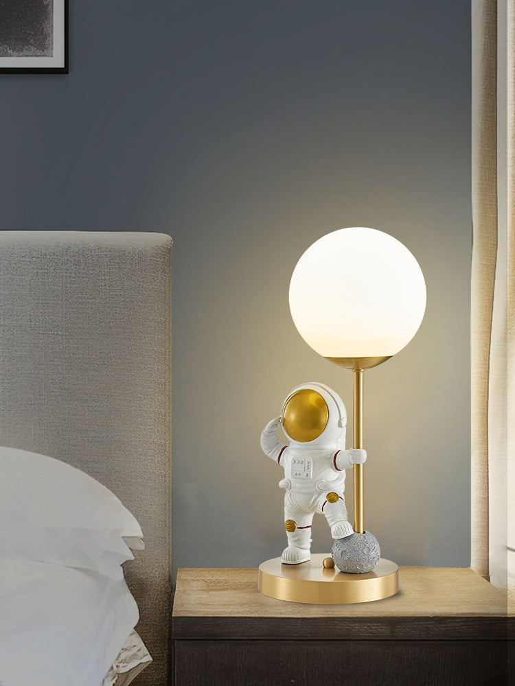 Astronaut Kids Bedroom Table Light Glass 1 Bulb Nordic Nightstand Light