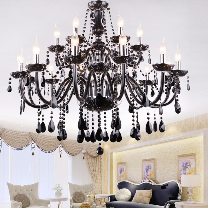 Lámpara de araña de velas iluminación de vidrio tradicional iluminación para restaurante
