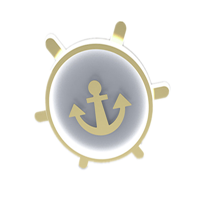 Gold Circular LED Ceiling Light in Kids Creative Style Aluminium Flush Mount with Acrylic Shade