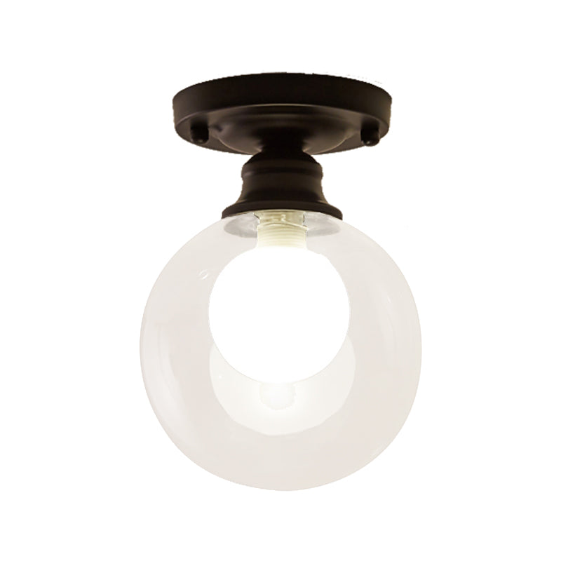 Orb-Glas-Einbauleuchte, moderne Deckenleuchte mit 1 Kopf, transparent, für Schlafzimmer
