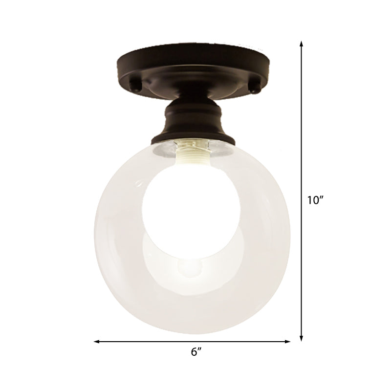 Orb-Glas-Einbauleuchte, moderne Deckenleuchte mit 1 Kopf, transparent, für Schlafzimmer