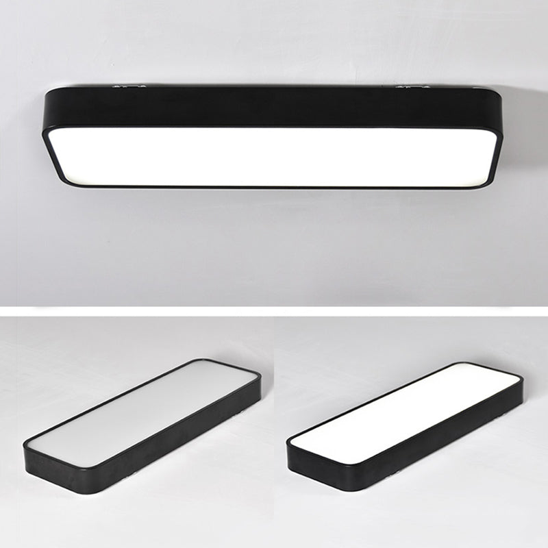 1-Light LED Flush Light Modern Aluminum Rectangular Ceiling Light Fixture