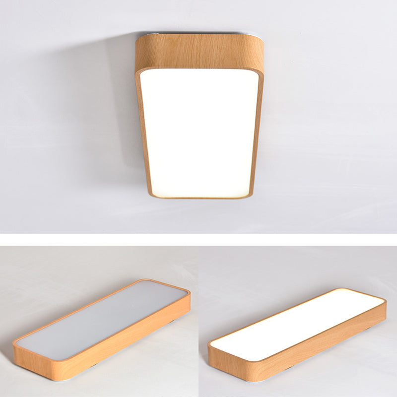 1-Light LED Flush Light Modern Aluminum Rectangular Ceiling Light Fixture