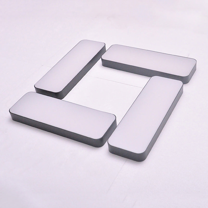 1-Light LED Flush Light Modern Aluminum Rectangular Ceiling Light Fixture