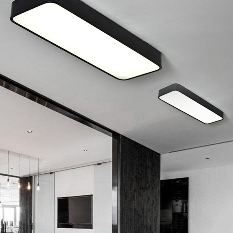 1-Light LED Flush Light Modern Aluminum Rectangular Ceiling Light Fixture