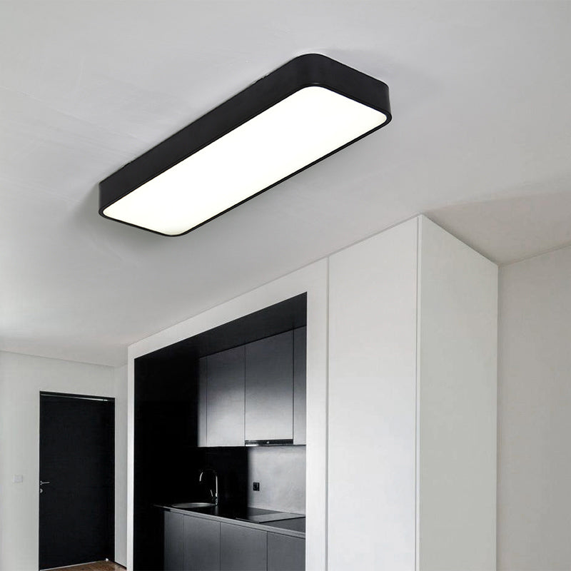 1-Light LED Flush Light Modern Aluminum Rectangular Ceiling Light Fixture