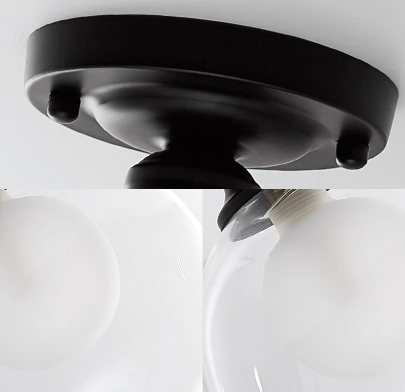 Orb-Glas-Einbauleuchte, moderne Deckenleuchte mit 1 Kopf, transparent, für Schlafzimmer