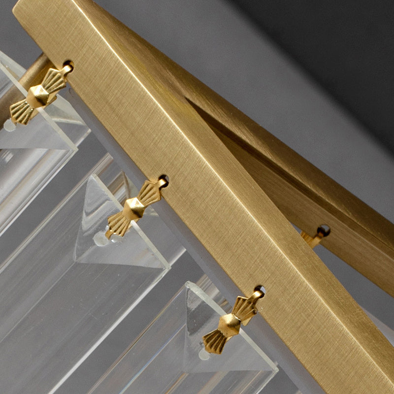 Plafonnier Gold Star de style classique colonial en cuivre à 5 lumières avec abat-jour en cristal