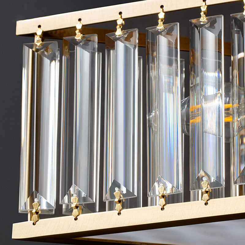 Plafonnier Gold Star de style classique colonial en cuivre à 5 lumières avec abat-jour en cristal