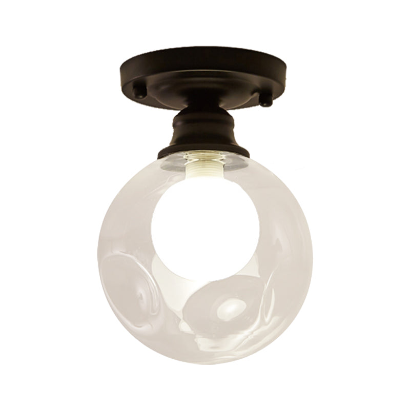 Orb-Glas-Einbauleuchte, moderne Deckenleuchte mit 1 Kopf, transparent, für Schlafzimmer