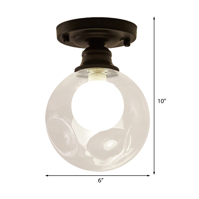 Orb-Glas-Einbauleuchte, moderne Deckenleuchte mit 1 Kopf, transparent, für Schlafzimmer