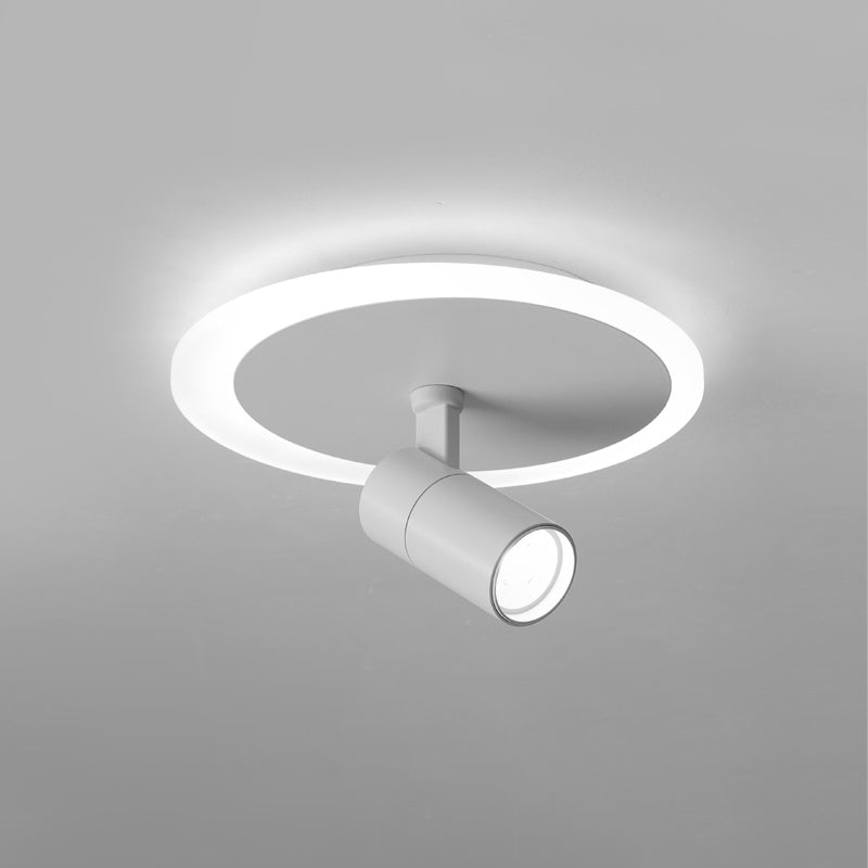 Plafonnier LED moderne en métal blanc, luminaire monté au plafond, pour porche